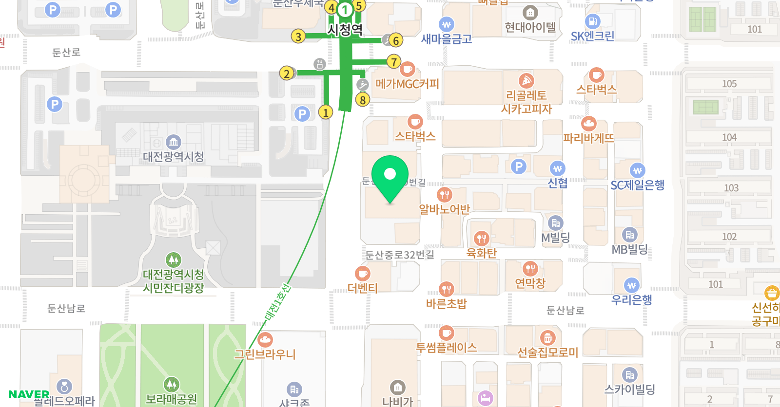 엘로리 실용음악학원 둔산점 위치