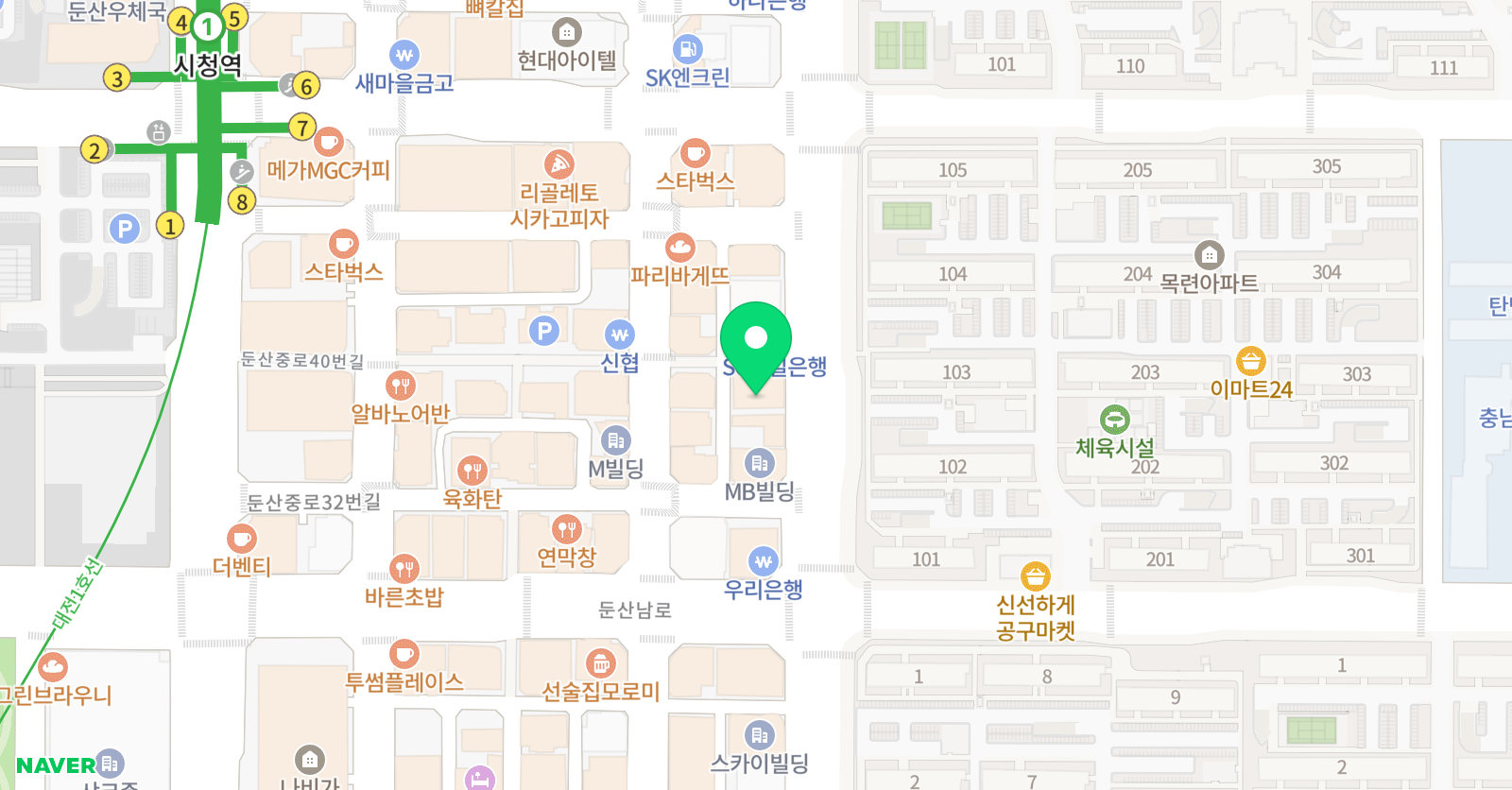 둔산필즈 학원 위치