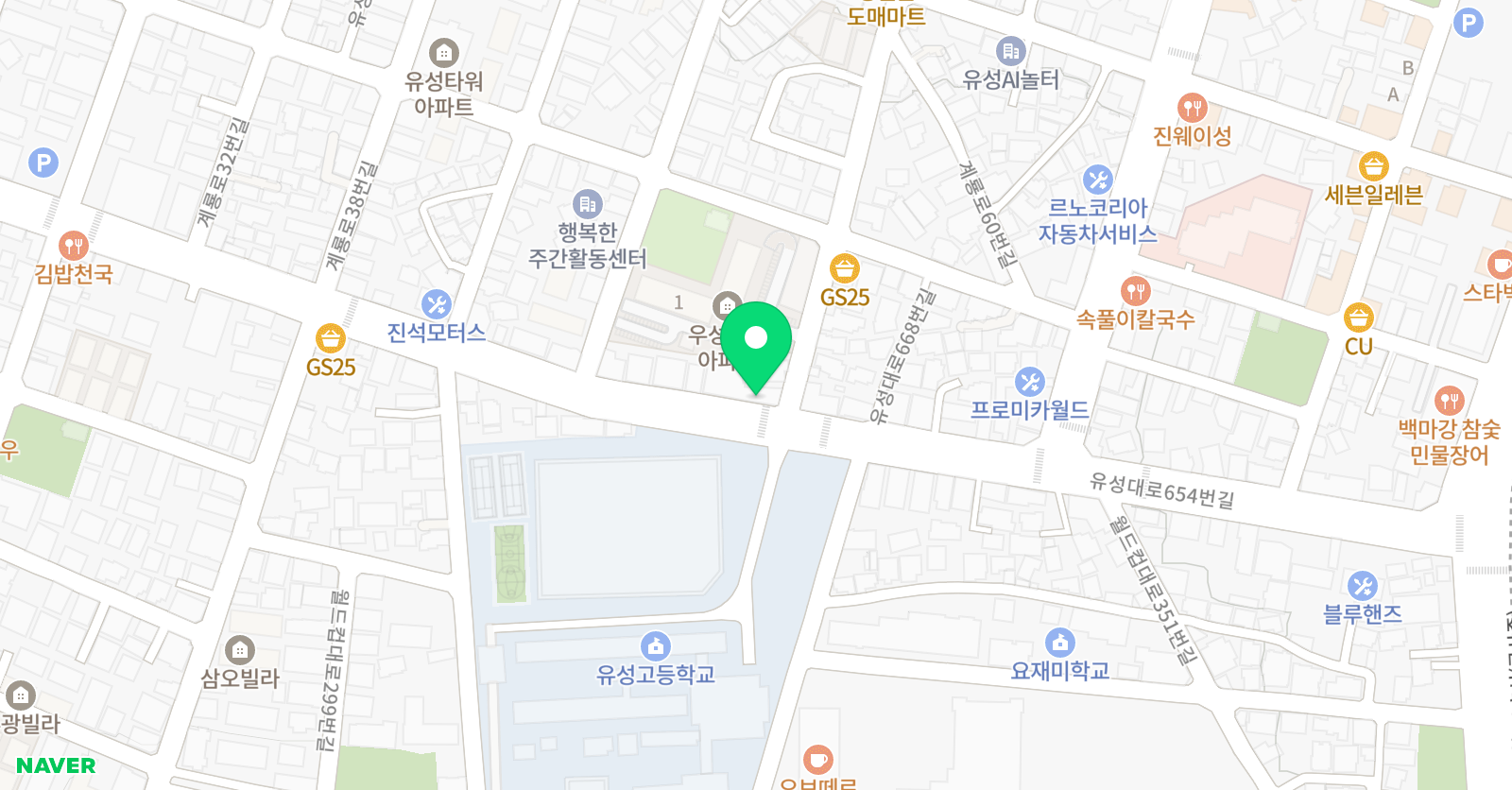 뮤엠영어 유성구암캠퍼스 위치
