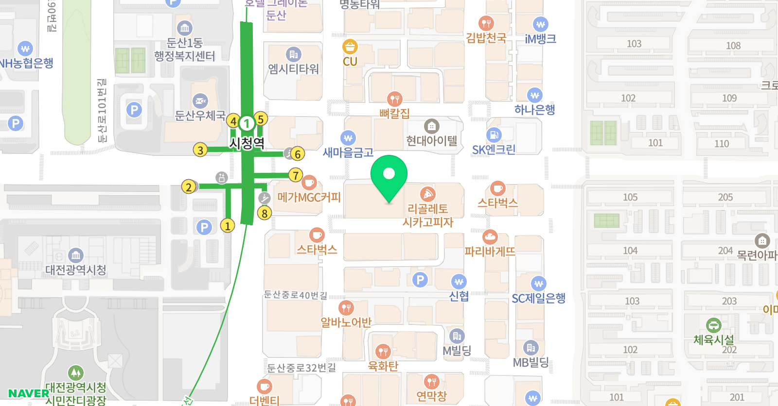 둔산 일취월장 국어학원 위치
