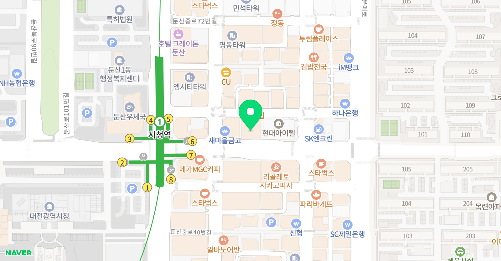 둔산 매쓰프로 학원 위치