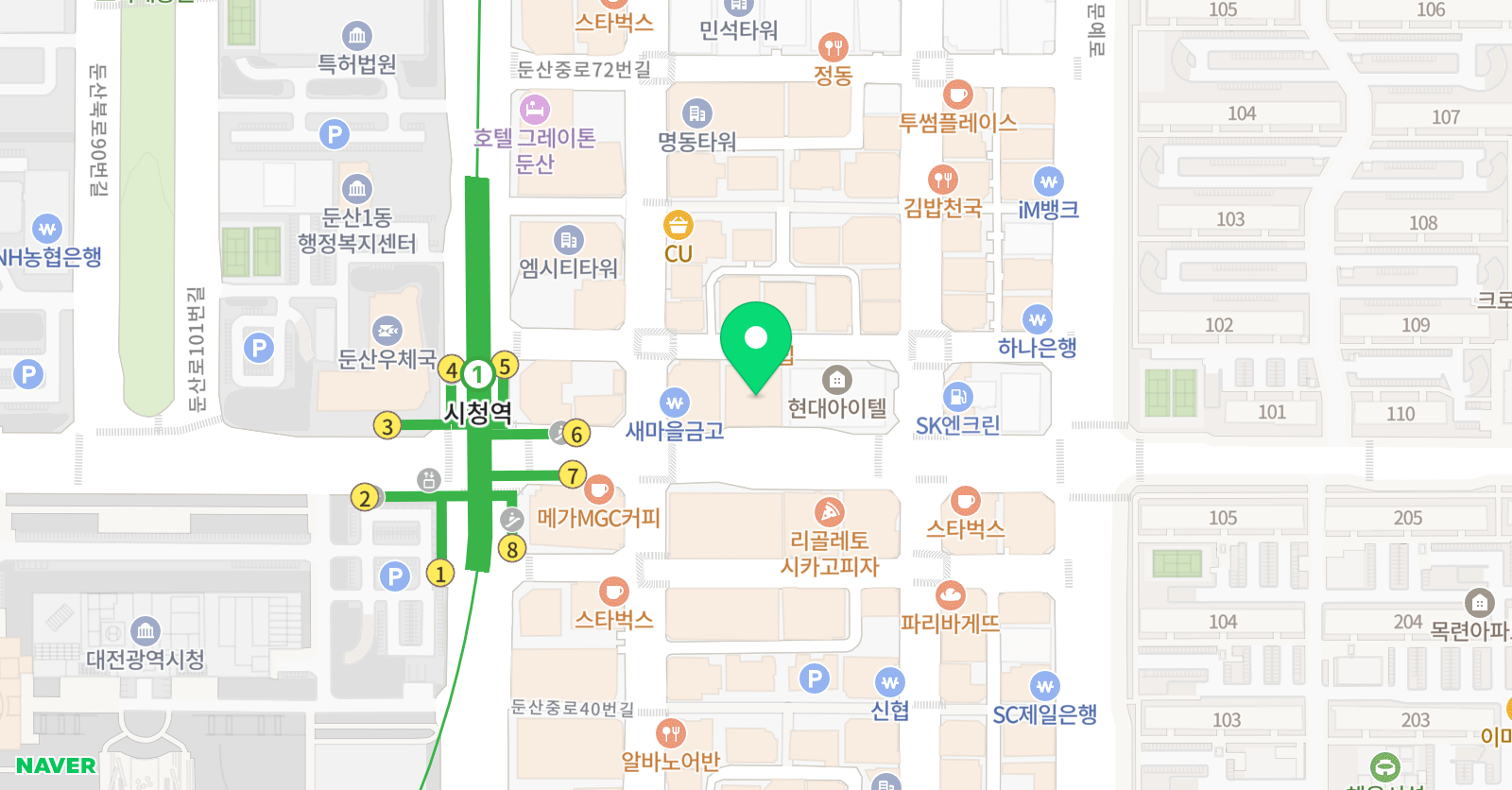 라이즈 어학원 대전둔산캠퍼스 위치