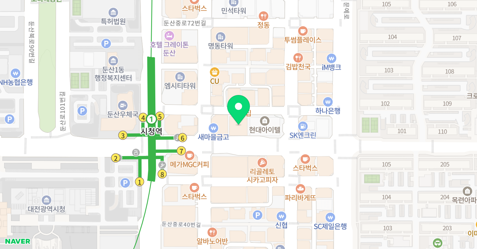 예설라 둔산학원 위치