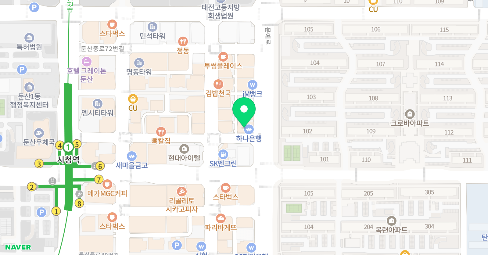 DYB최선 어학원 둔산캠퍼스 위치