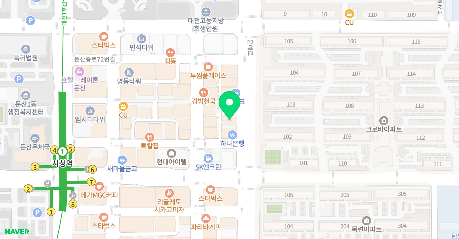 대한논리정속독학원 둔산동본원 위치