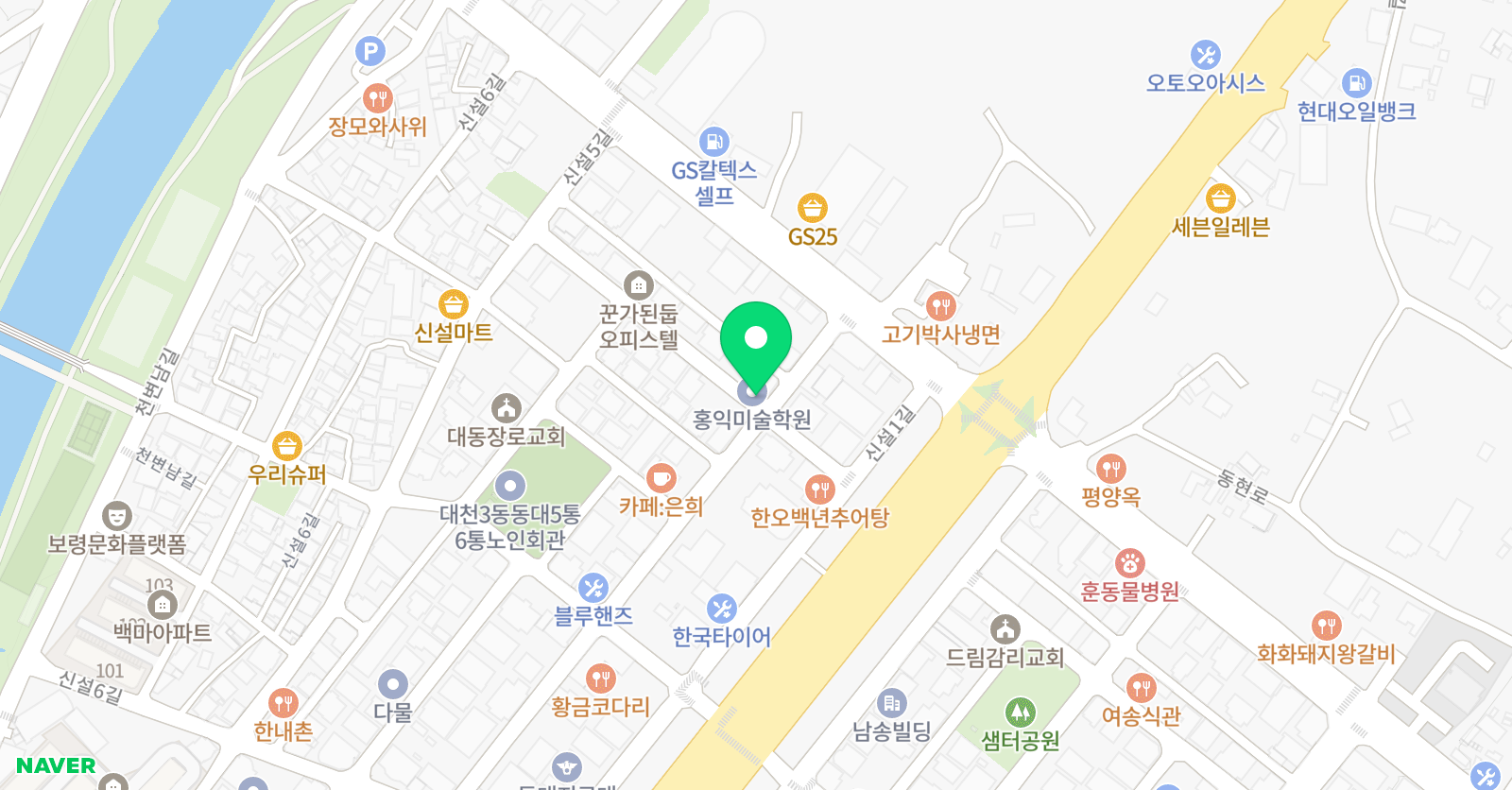 홍익 미술학원 위치