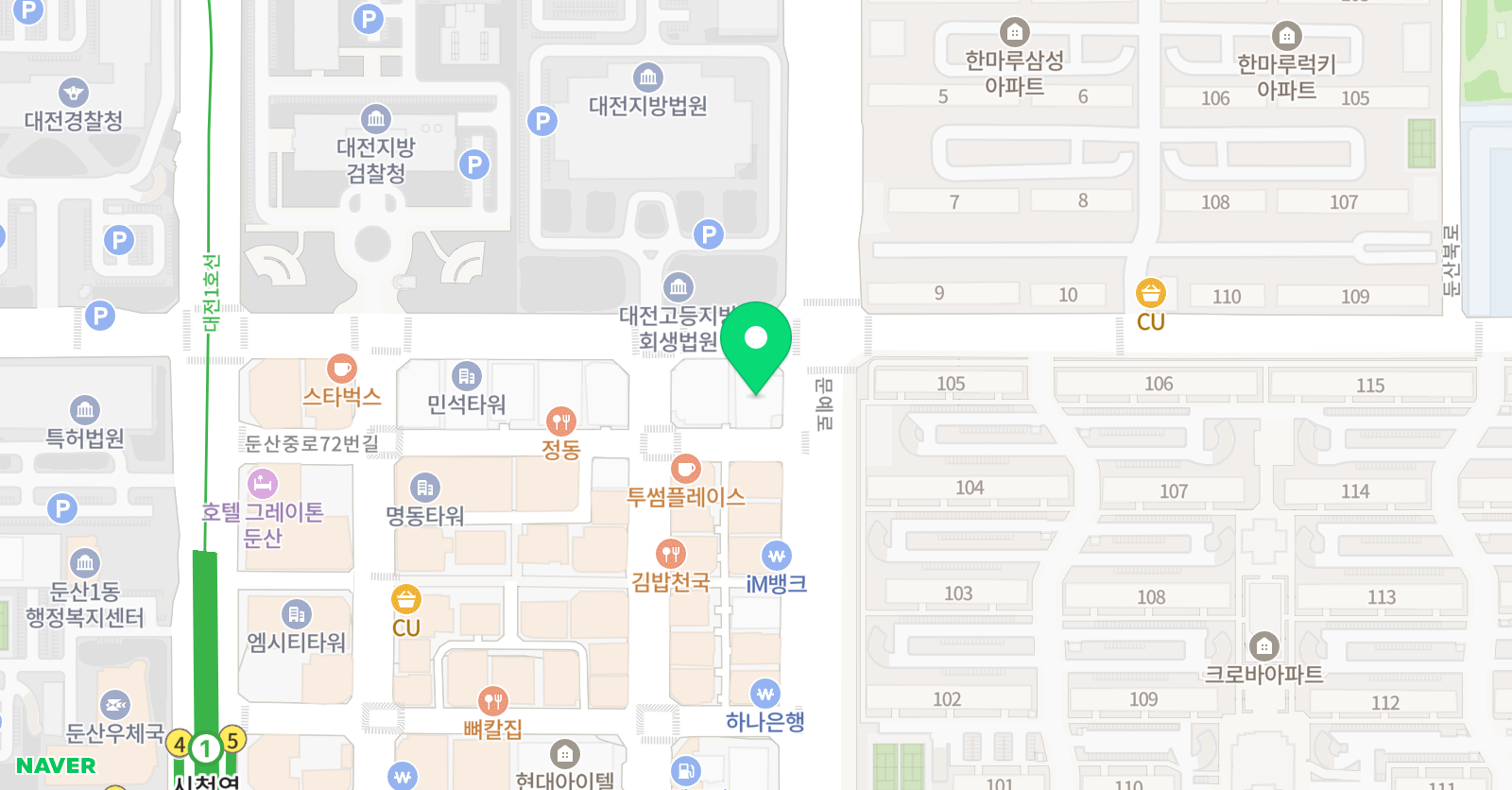 리딩엠 대전둔산 위치