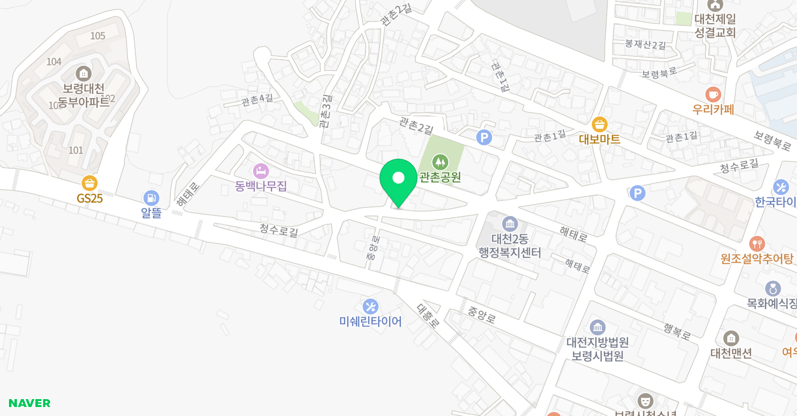 장웅 태권도장 위치