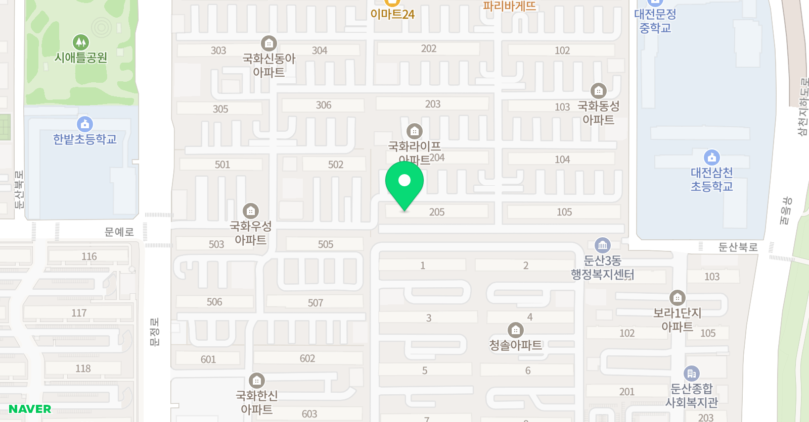 생각숲 대전둔산교실 위치