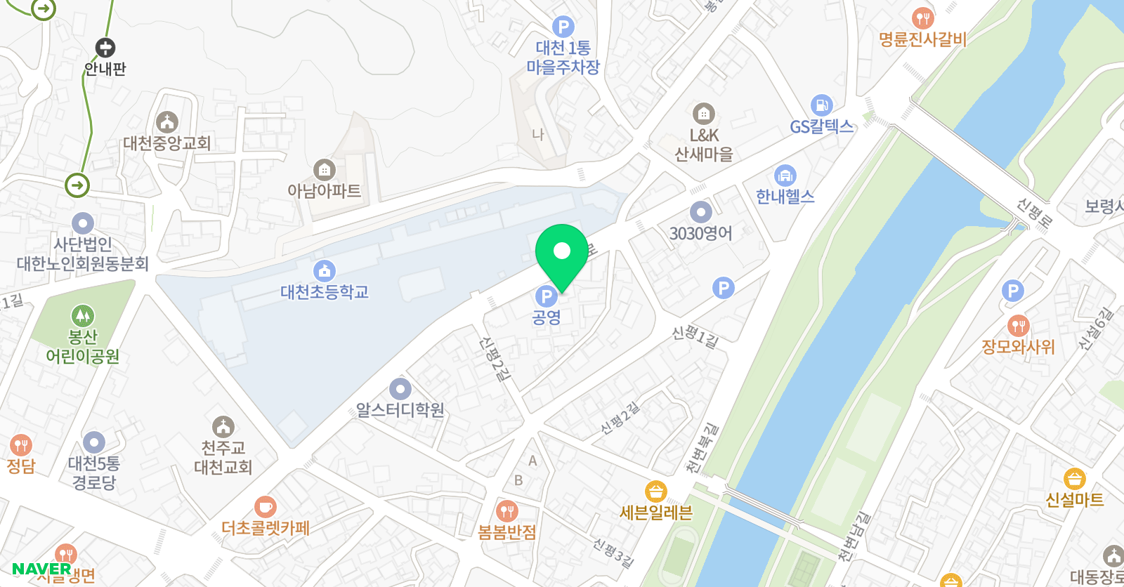 윤선생 영어숲 대천학원 위치