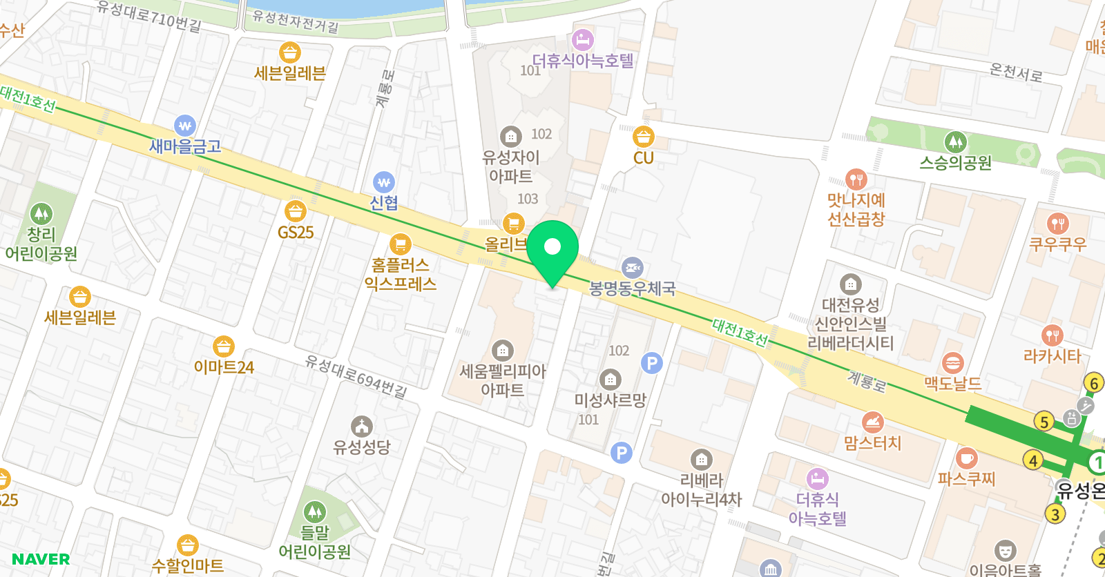 엘로리 실용음악학원 유성점 위치