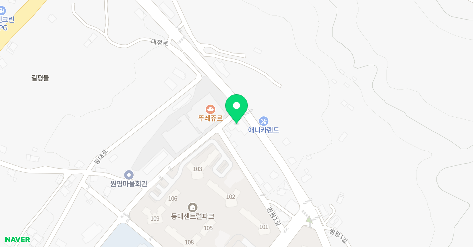 원평품 태권도 위치