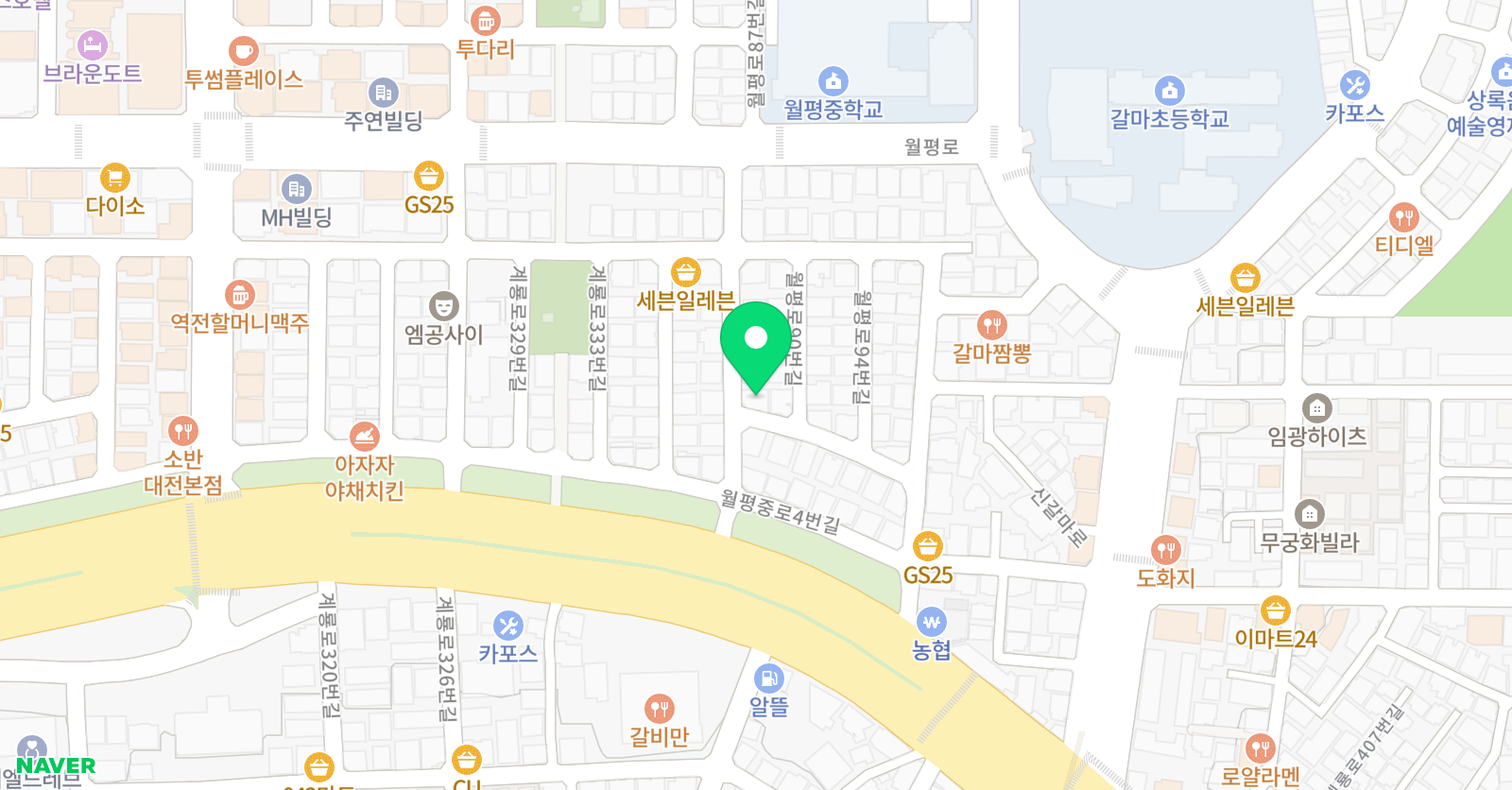 코어 잉글리쉬 위치