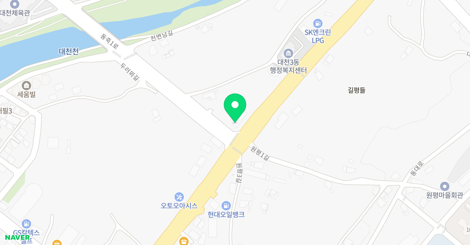 오르다샘앤클래스 보령동대점 위치