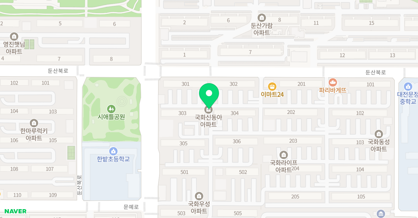 빨간펜 수학의달인 둔산우성점 위치