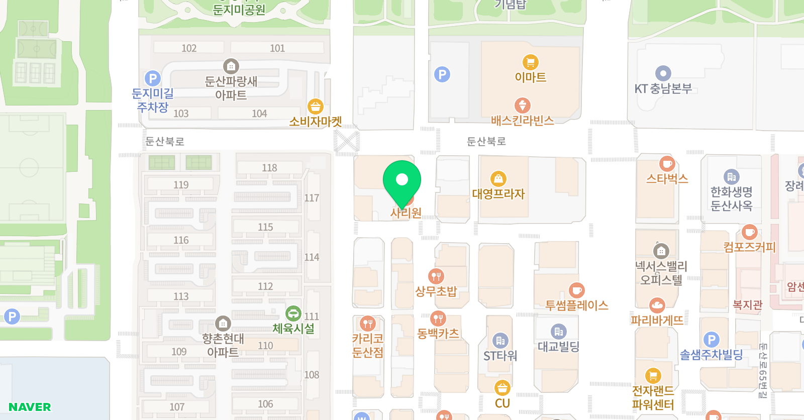 사공설말하는미술 둔산점 위치