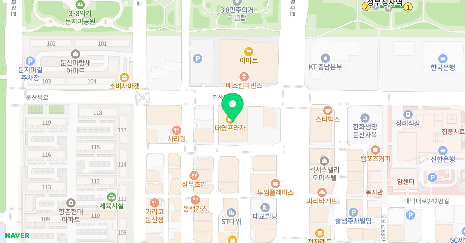 와이키즈 대전둔산센터 위치