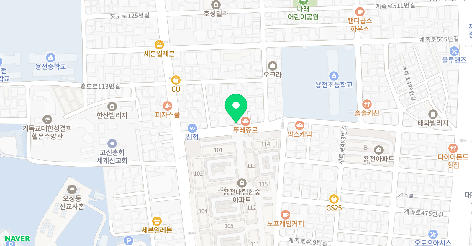 눈높이러닝센터 용전학원 위치