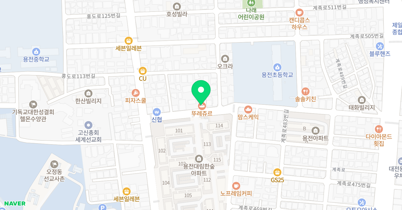 선화하늘채 학원 위치