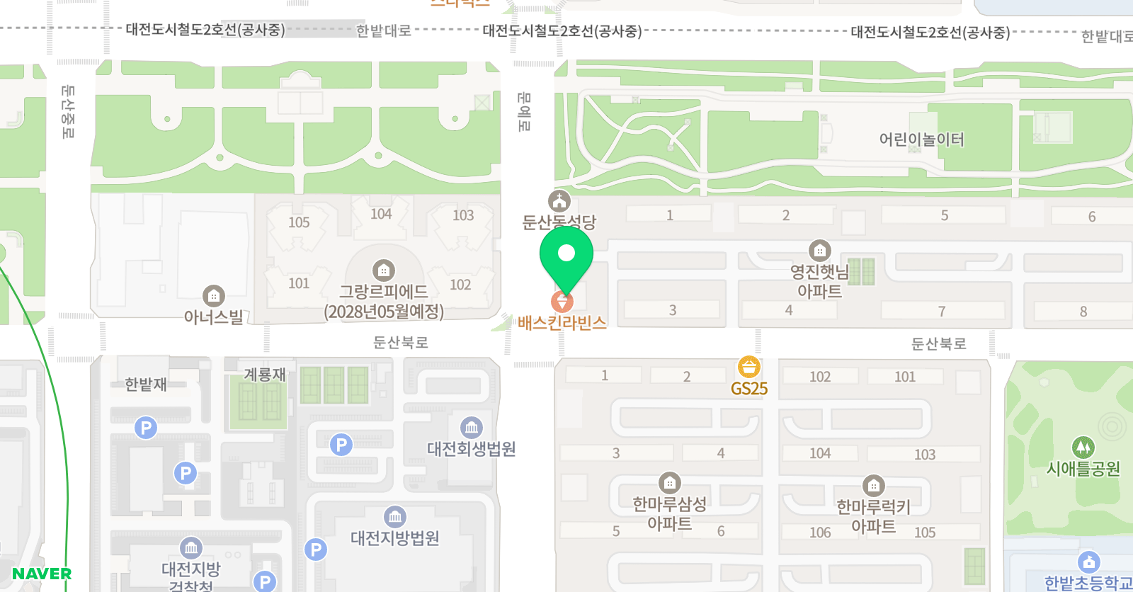 용인대둔산3 태권도장 위치