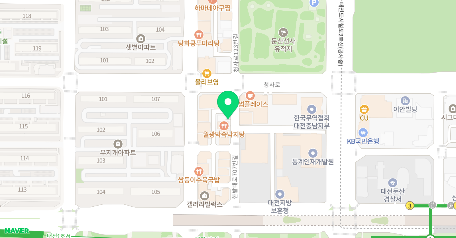 SDA삼육 어학원 대전둔산점 위치