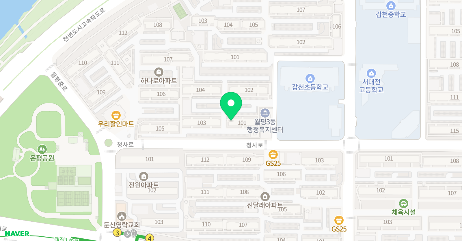 리드인 월평하나로점 위치