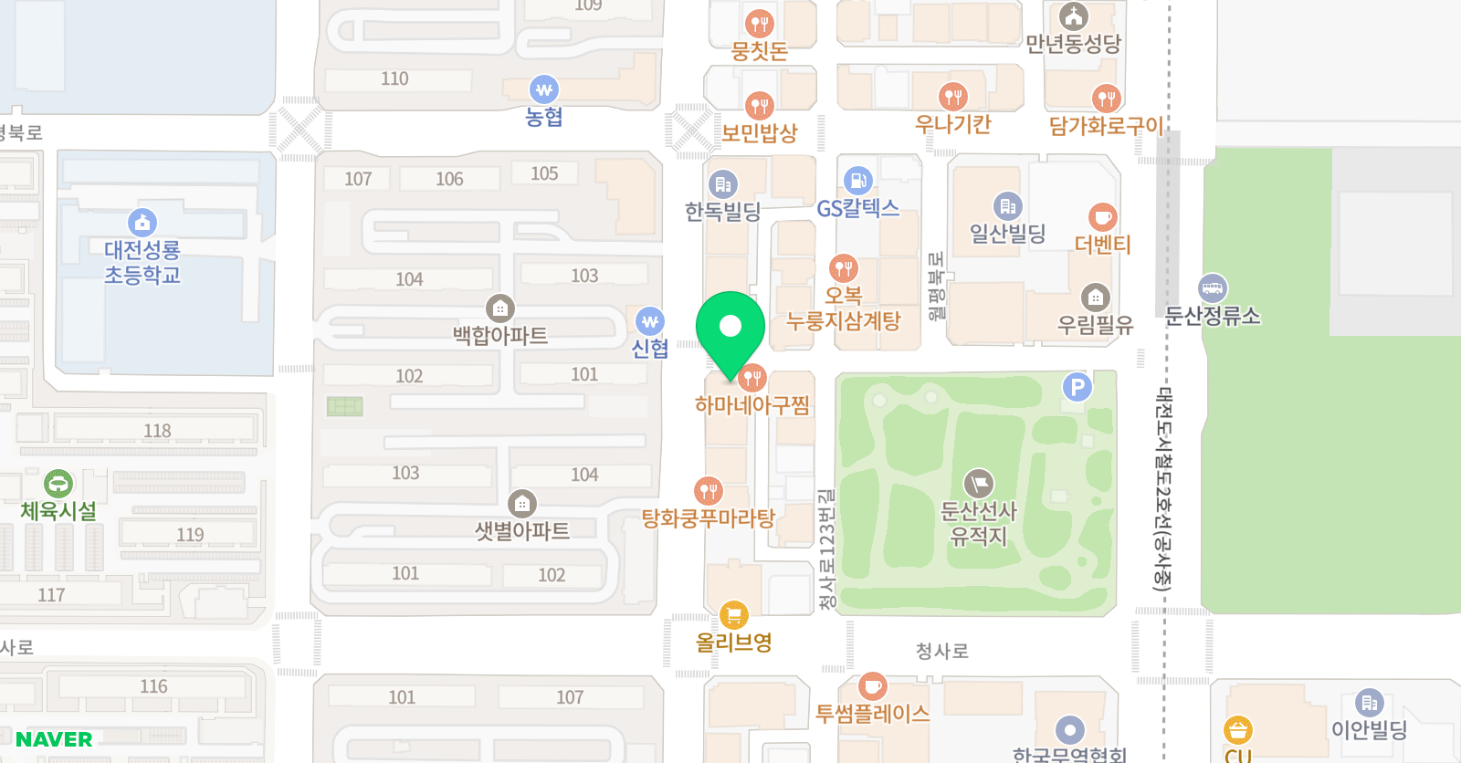 월평유니팝 미술학원 월평 위치