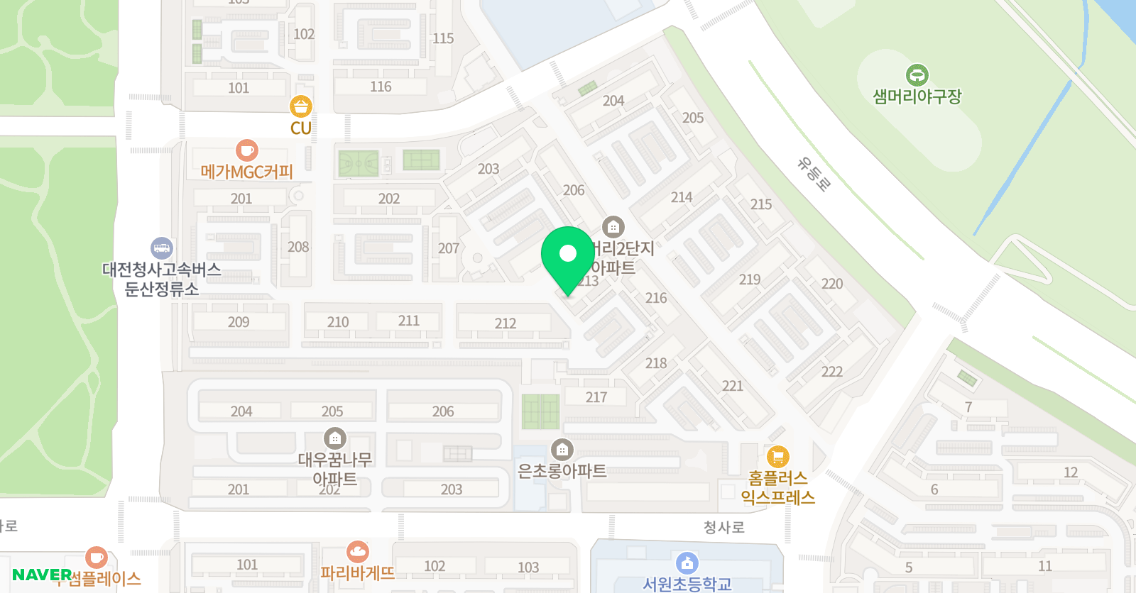 링키영어 둔산샘머리점 위치