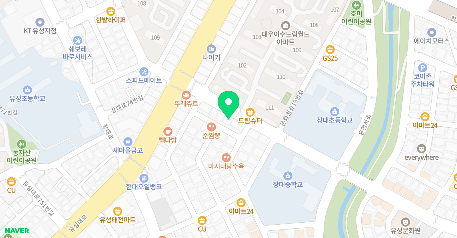 윤선생IGSE아카데미 장 대학원 위치