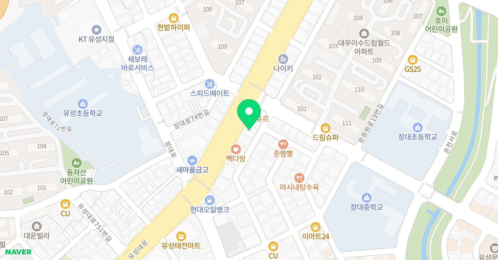 솔루니 장대 학원 위치