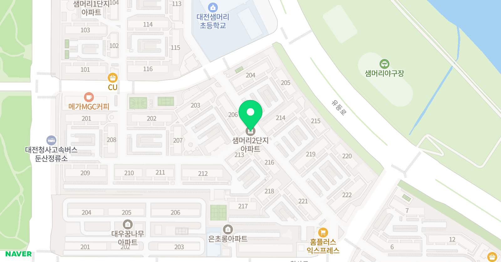 우리말해 대전둔산 샘머리2단지점 위치