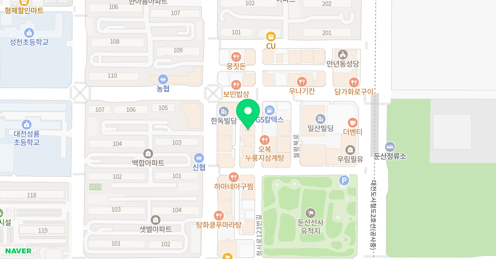 월평아이빅 실용음악학원 위치