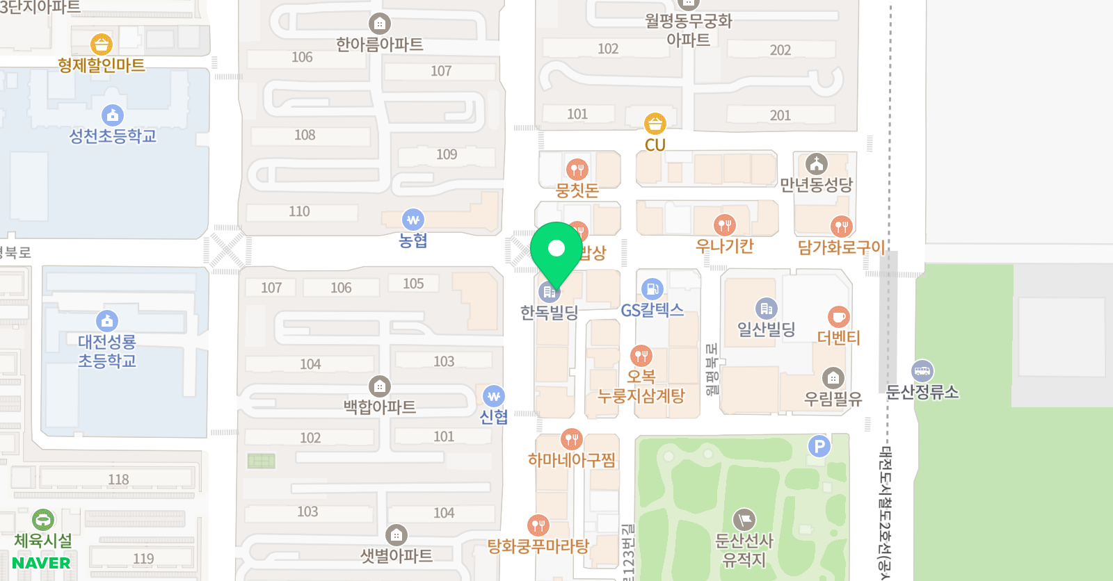 대교하이캠퍼스 월평 학원 위치