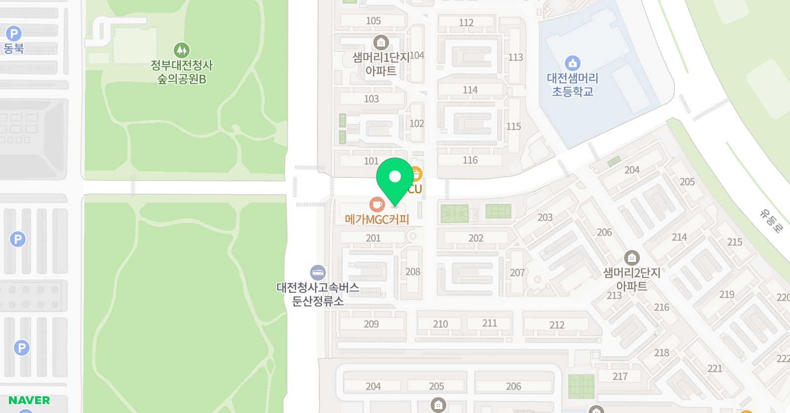 둔산샘물 피아노교습소 위치
