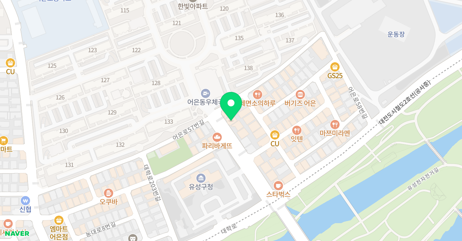 우리 영어수학국어학원 어은점 위치
