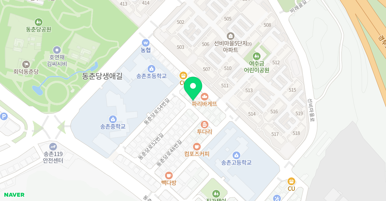 주니어랩스쿨 영어교습소 송촌1교실 위치