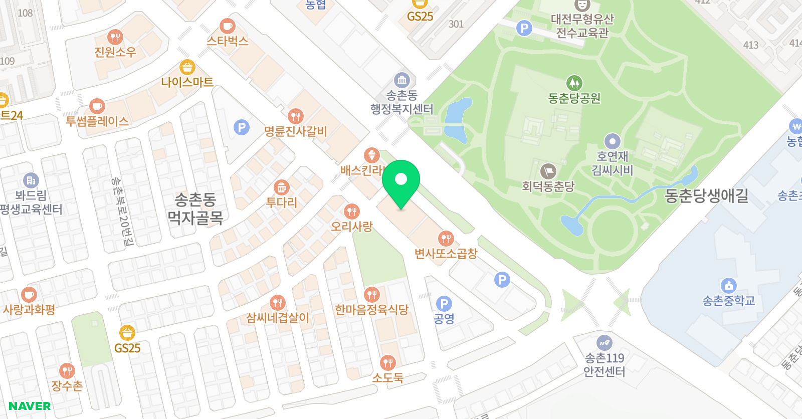S풋볼아카데미 대덕지점 위치