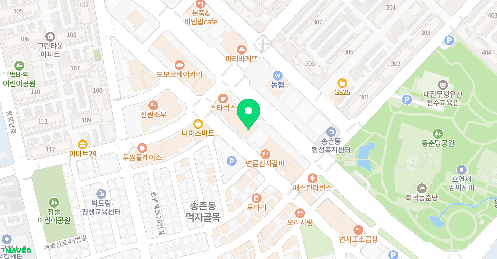 iBT junior 송촌동1센터 위치