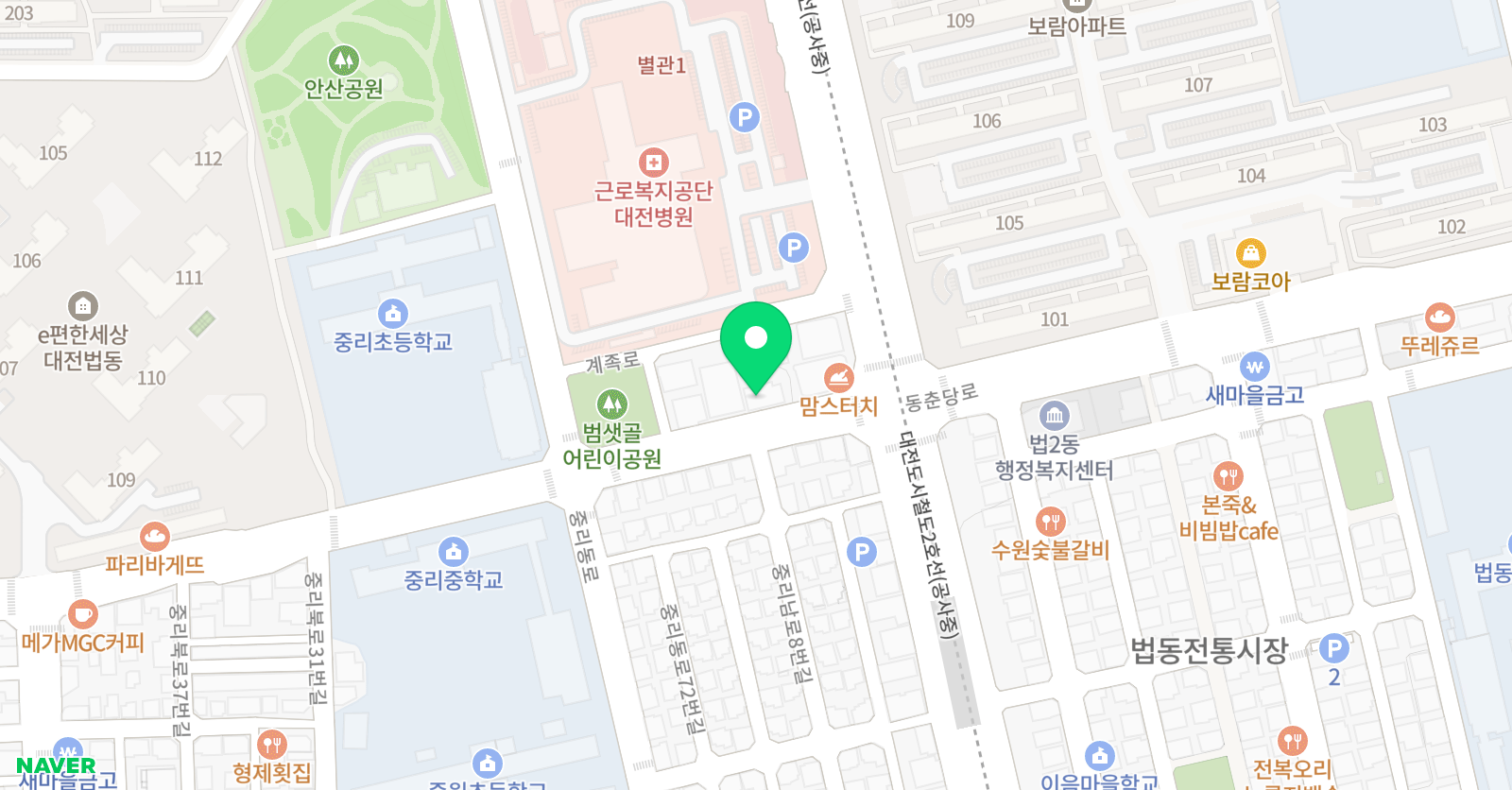 한빛 태권도 위치