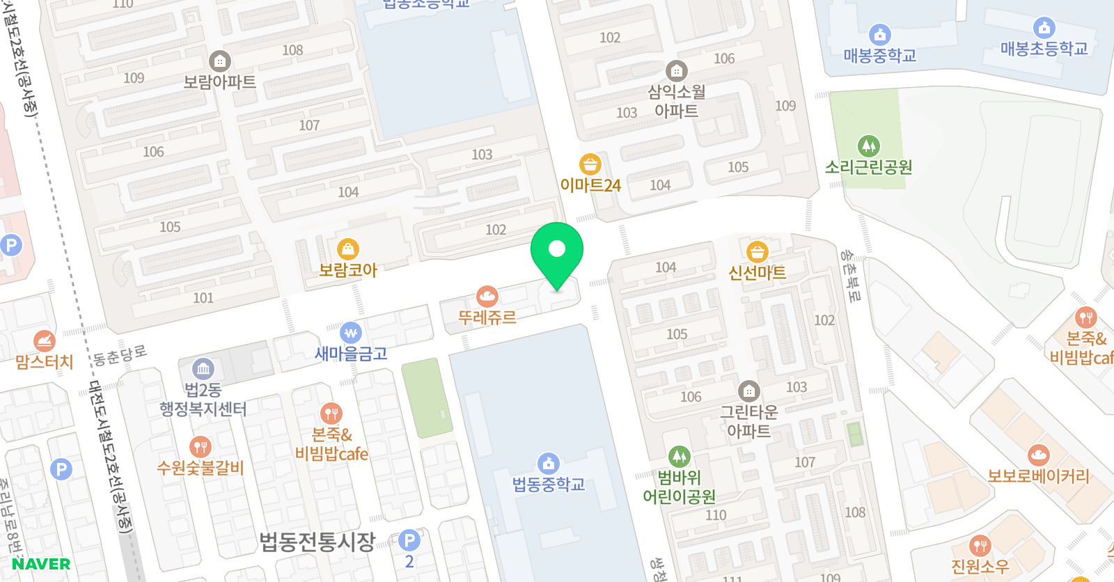 눈높이러닝센터 대덕학원 위치