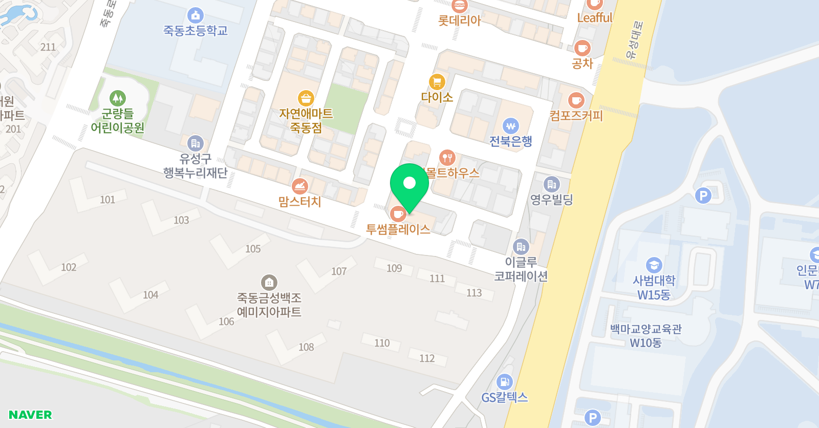 용인대 국가대표 해들 태권도 죽동관 위치