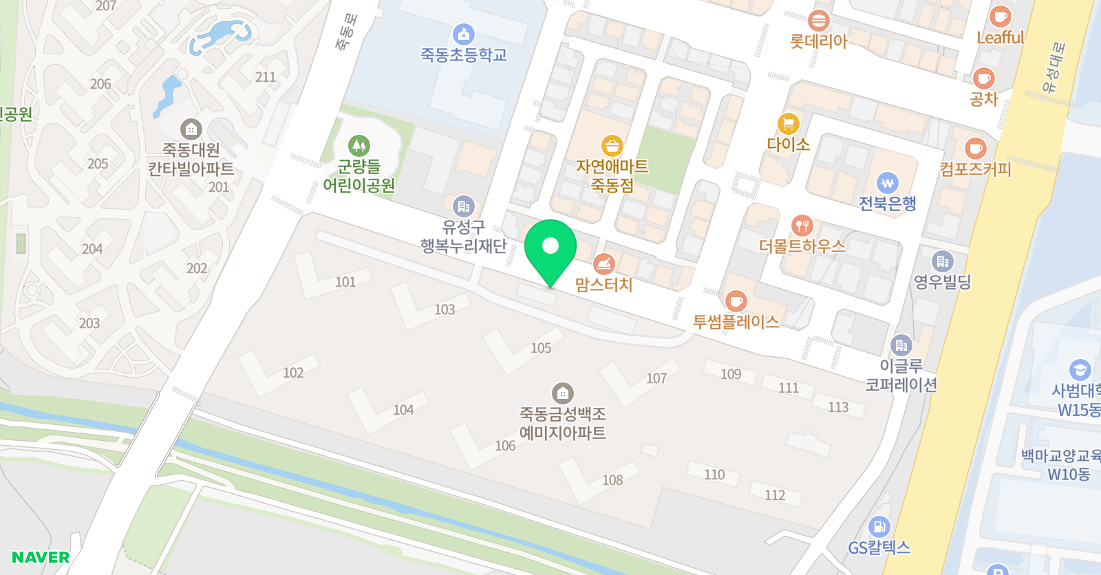 윤선생 우리집앞영어교실 죽동예미지영어교습소 위치