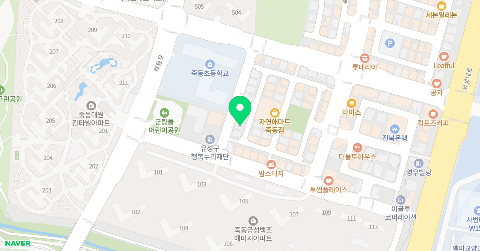 한우리 독서토론논술 죽동 홈클럽 위치