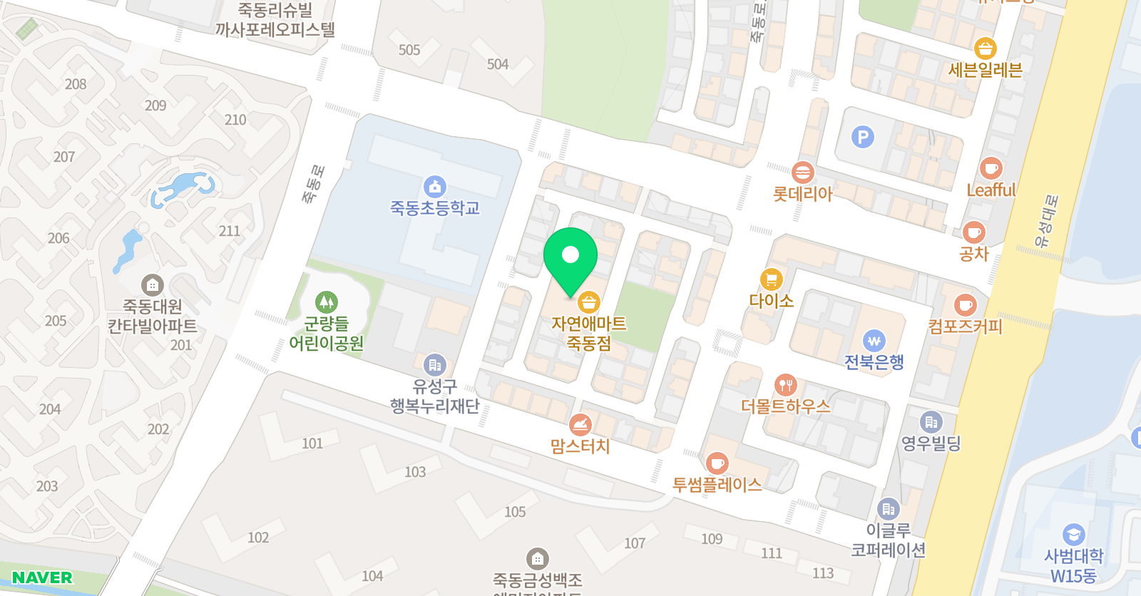 더쌤수학 죽동점 위치