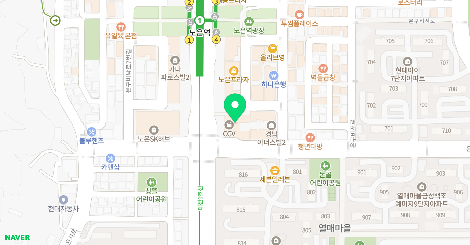 노은 파워리딩 학원 위치