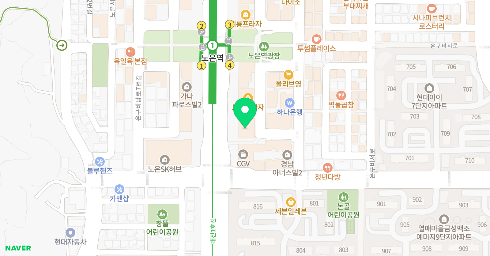 노은이엔엠 수학학원 위치
