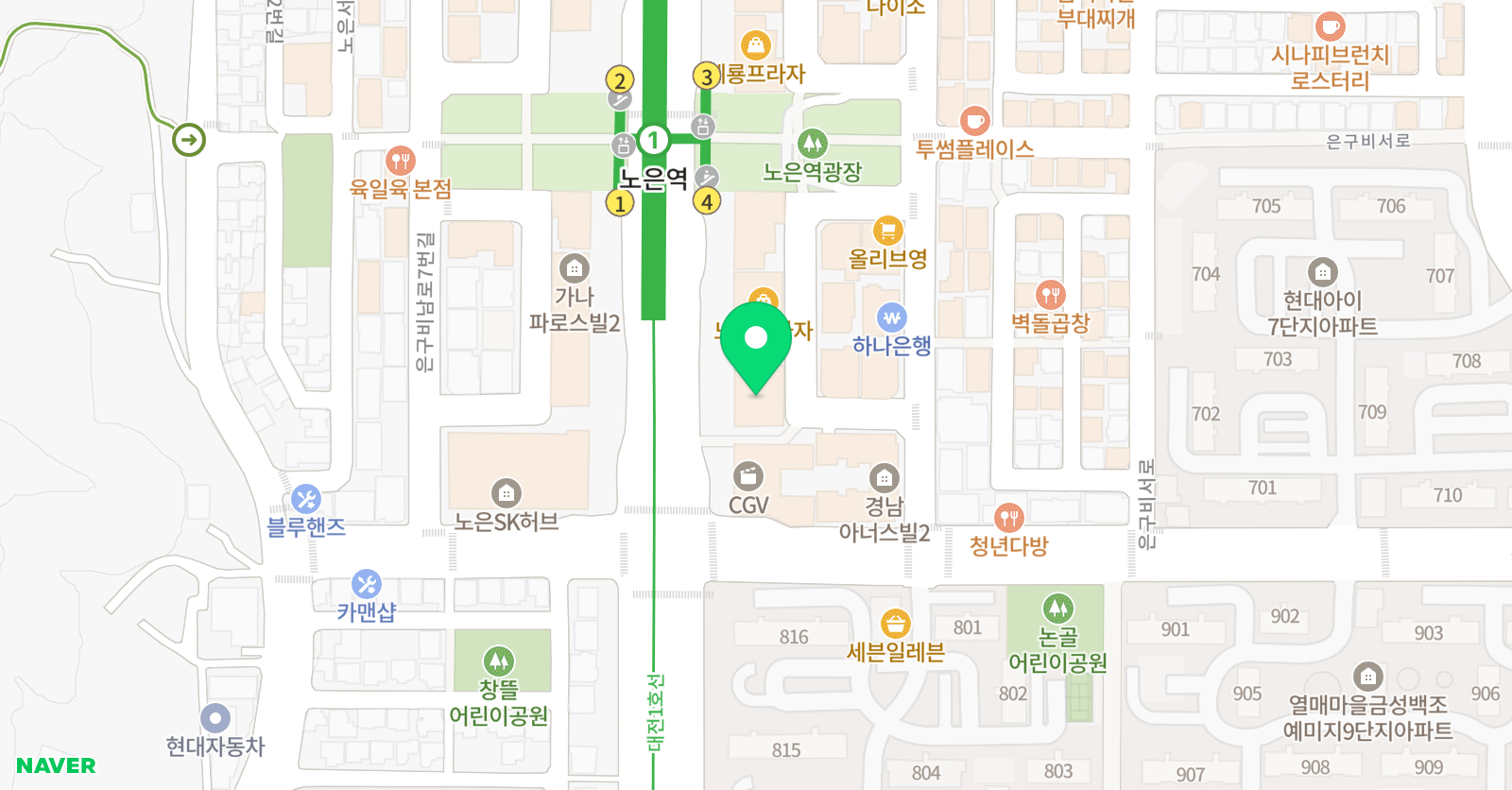 리딩리더 아카데미 노은점 위치