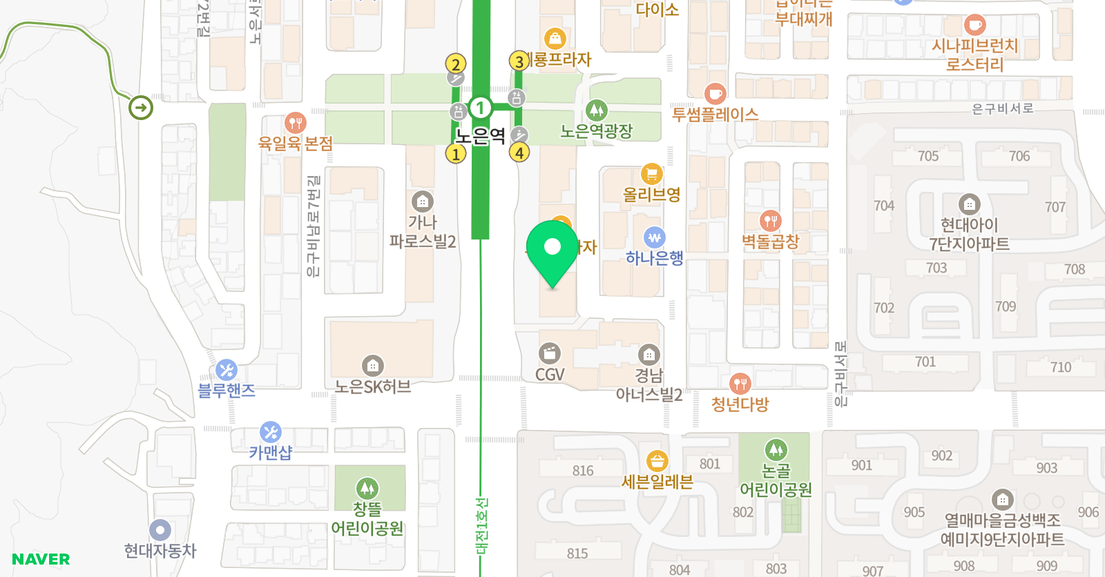 청담 어학원 대전노은캠퍼스 위치