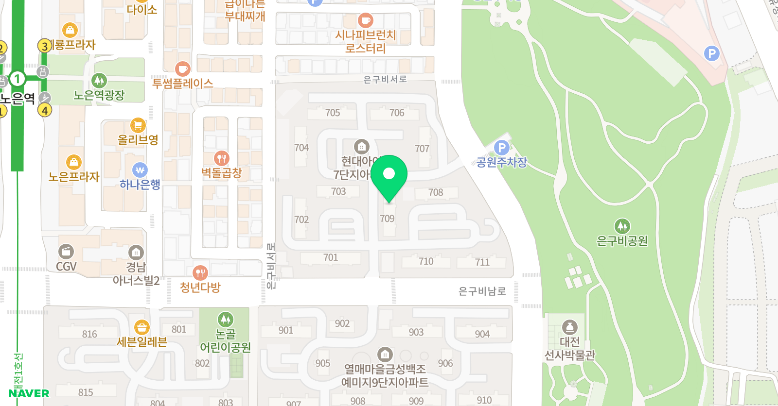 리드인 노은열매점 위치
