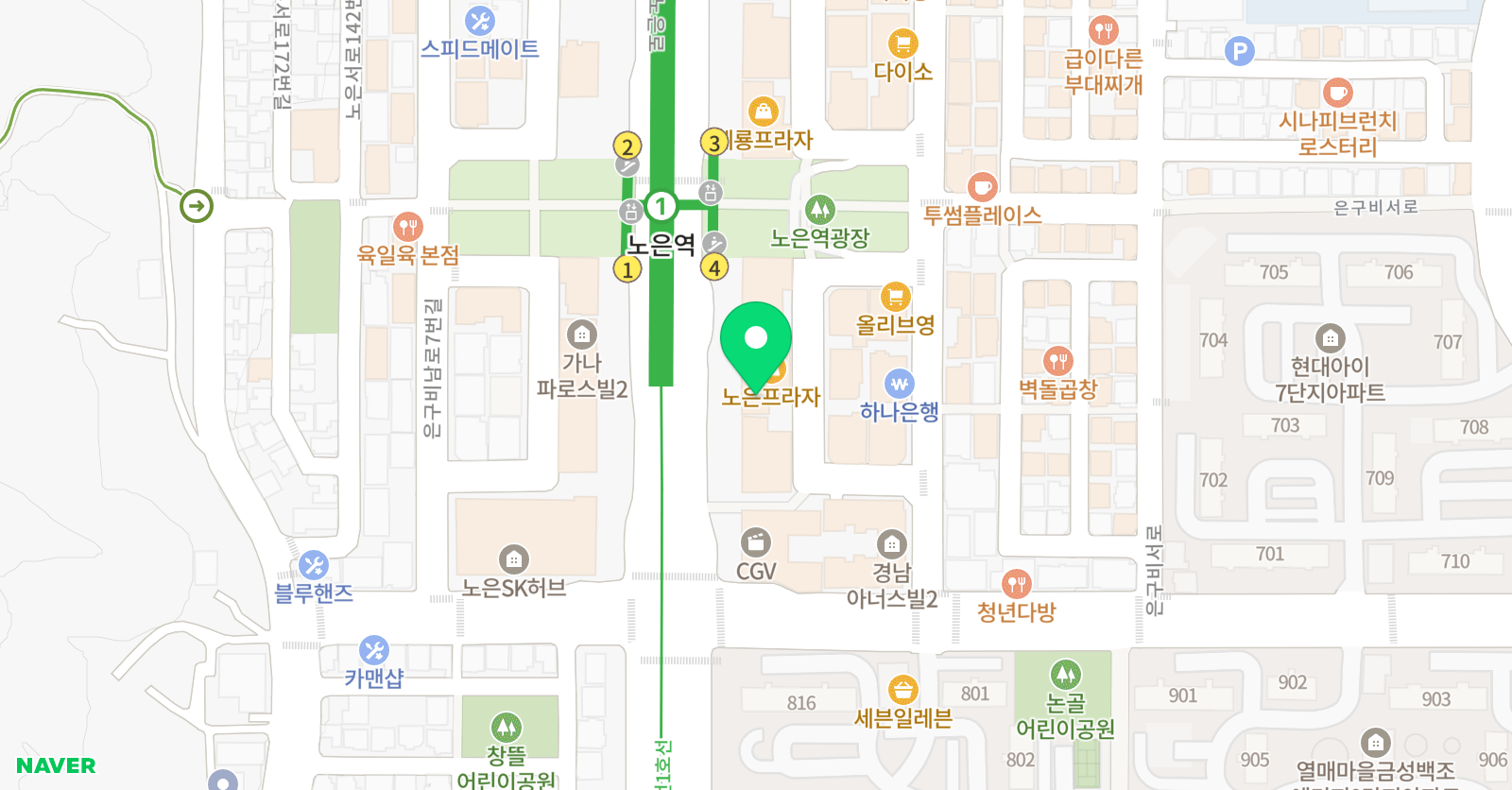 강영기바른교육 국어학원 위치